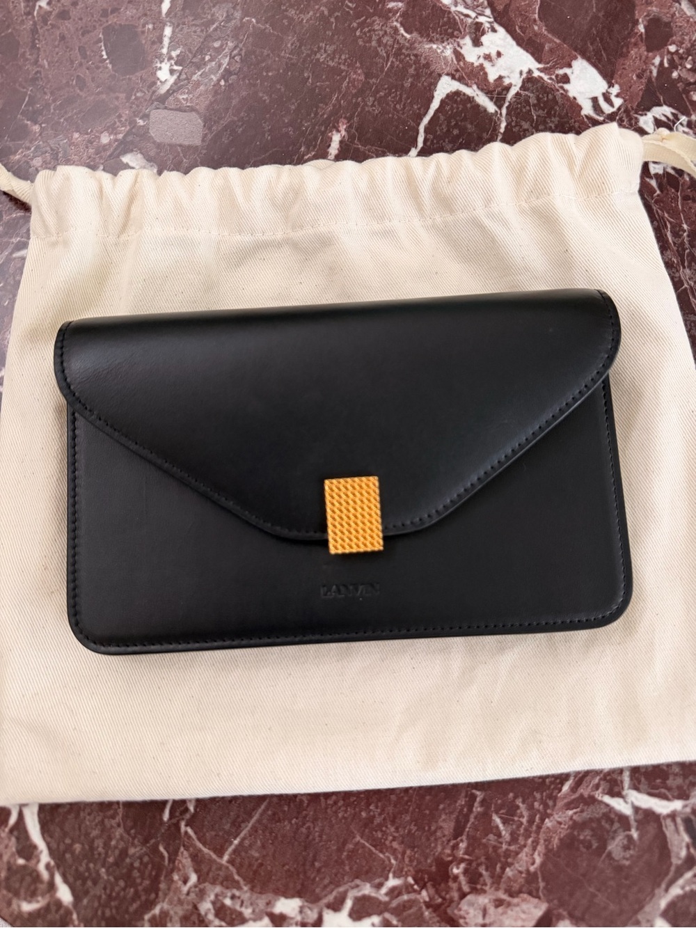 Lanvin Black Leather Clutch